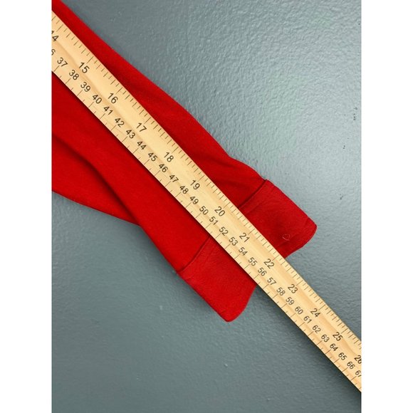 Petite Sophisticate Women's Size S Solid Red Button-up Shirt - Picture 6 of 6